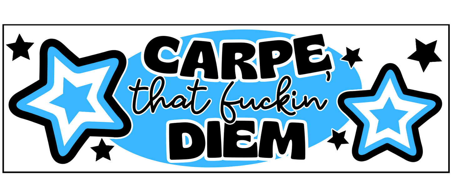 Carpe That Diem Funny Saying Laminate Vinyl Sticker Bookmark