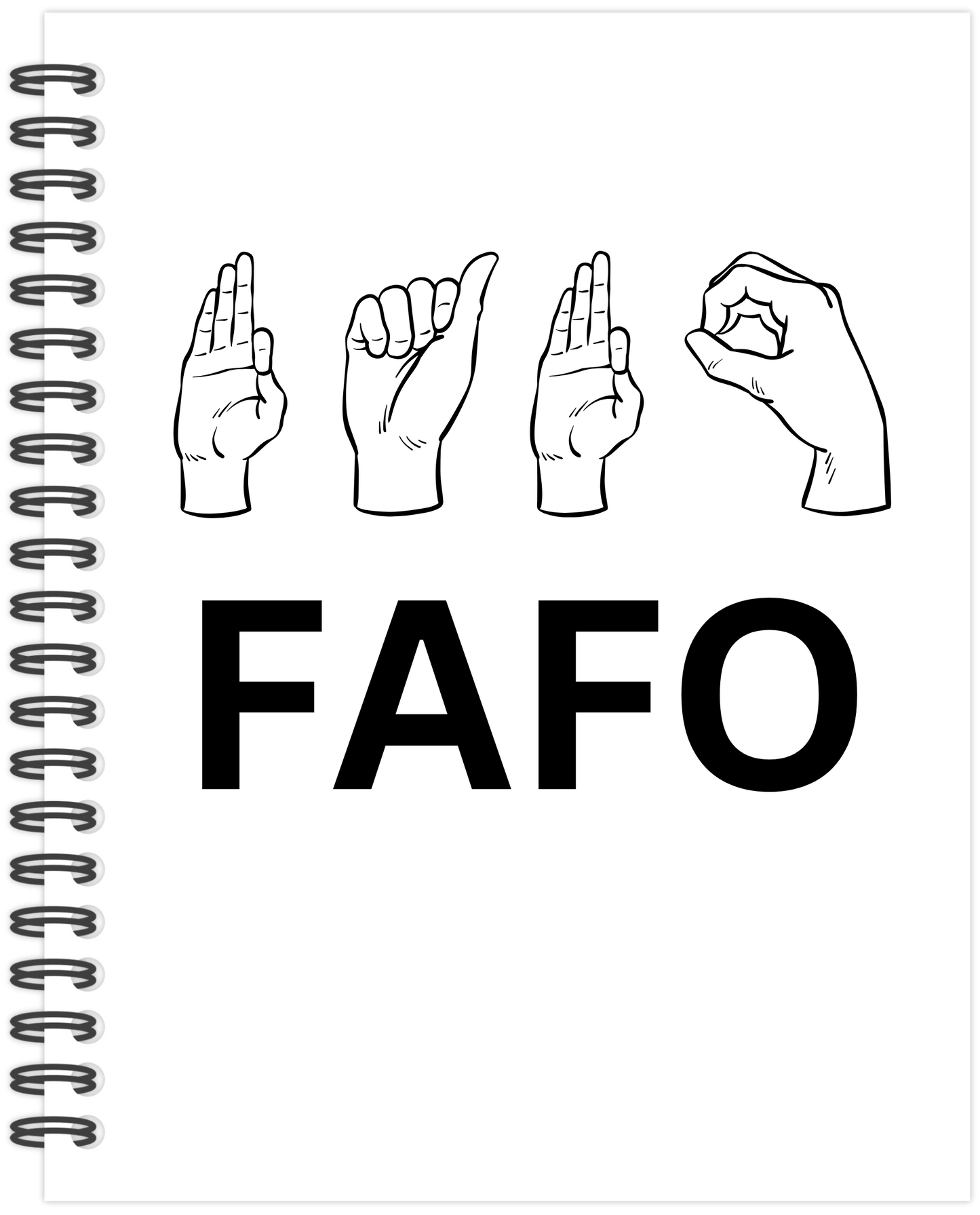 FAFO ASL Funny Saying Laminate Sticker Bookmark Journal Notebook Personalized