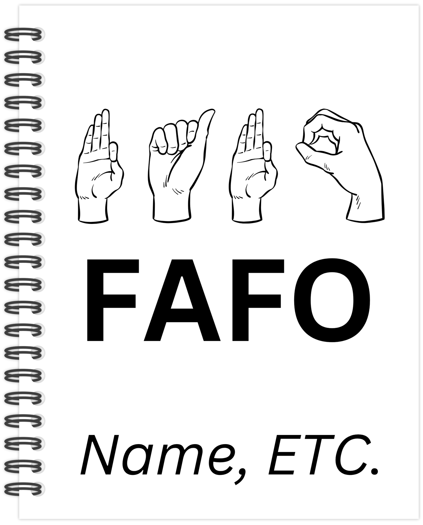 FAFO ASL Funny Saying Laminate Sticker Bookmark Journal Notebook Personalized
