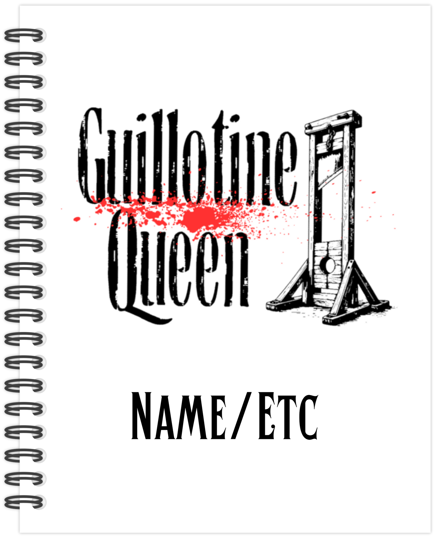 Guillotine Queen Funny Saying Laminate Sticker Bookmark Journal Notebook Personalized