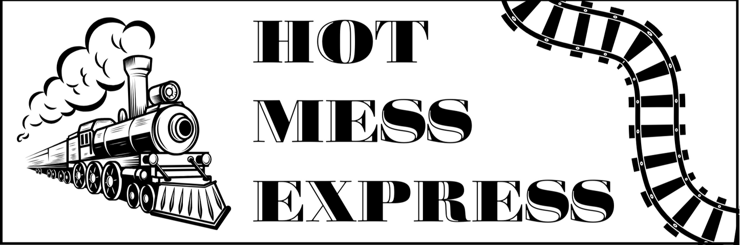 Hot Mess Express Funny Saying Laminate Vinyl Sticker Bookmark