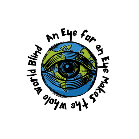 An Eye For An Eye Makes the Whole World Blind Vinyl Sticker Funny Saying Bookmark