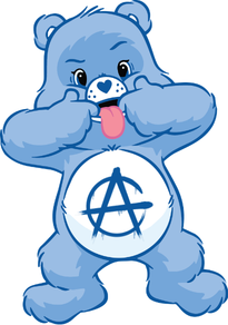 Blue Care Bear Anarchy Vinyl Sticker Funny Saying Bookmark