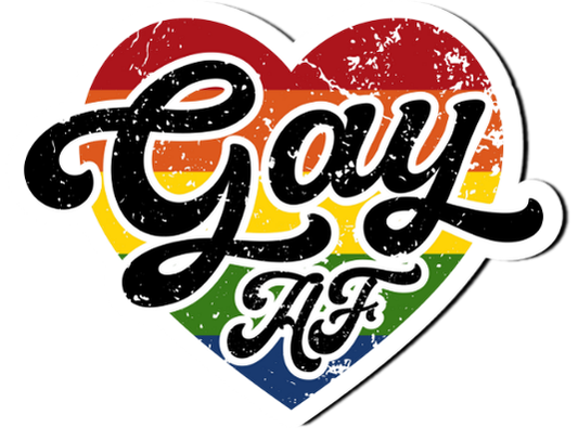 Gay AF Funny Saying Laminate Vinyl Sticker Bookmark