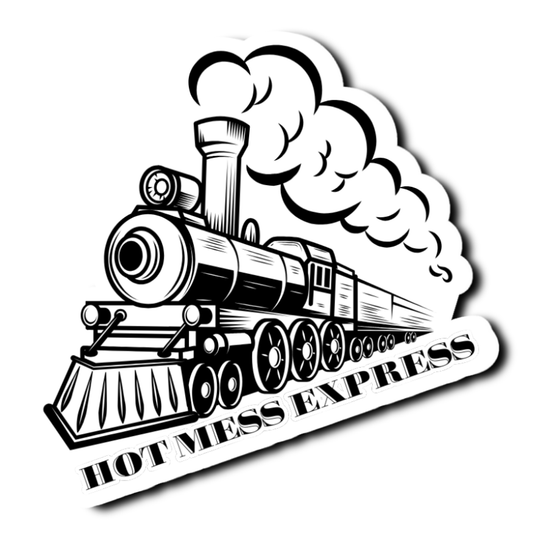 Hot Mess Express Funny Saying Laminate Vinyl Sticker Bookmark