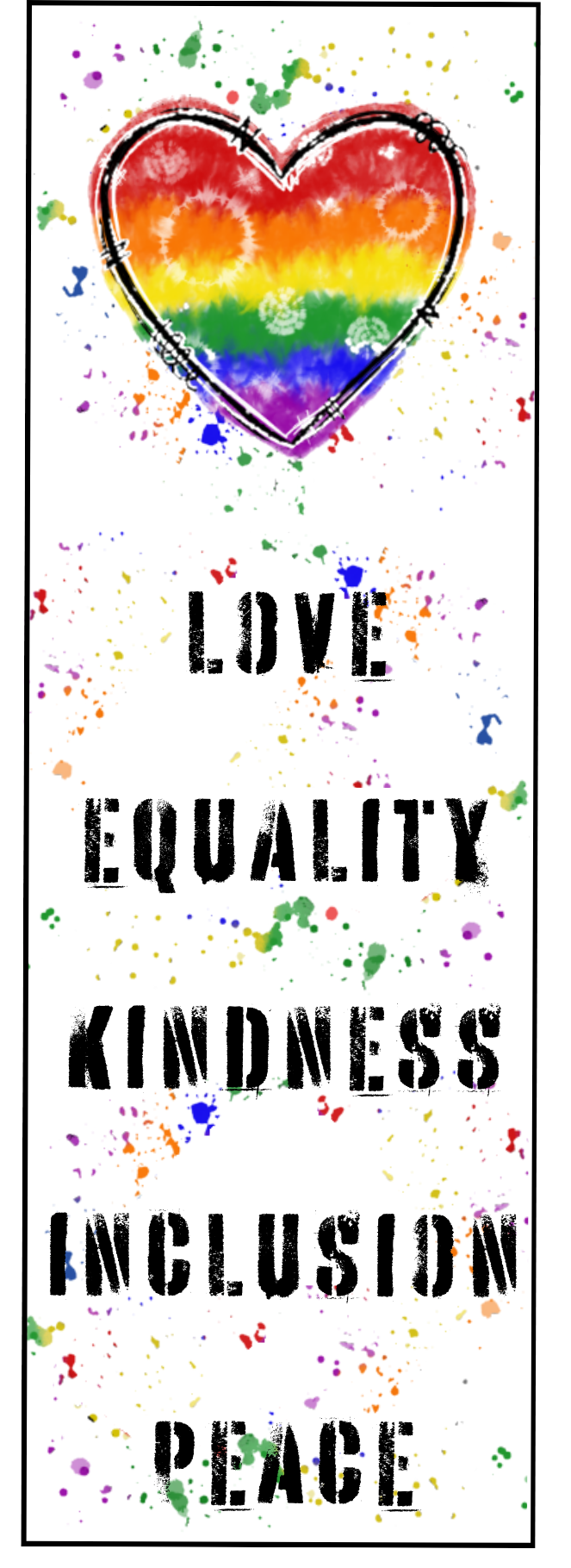 Peace Love Equality Vinyl Sticker Bookmark