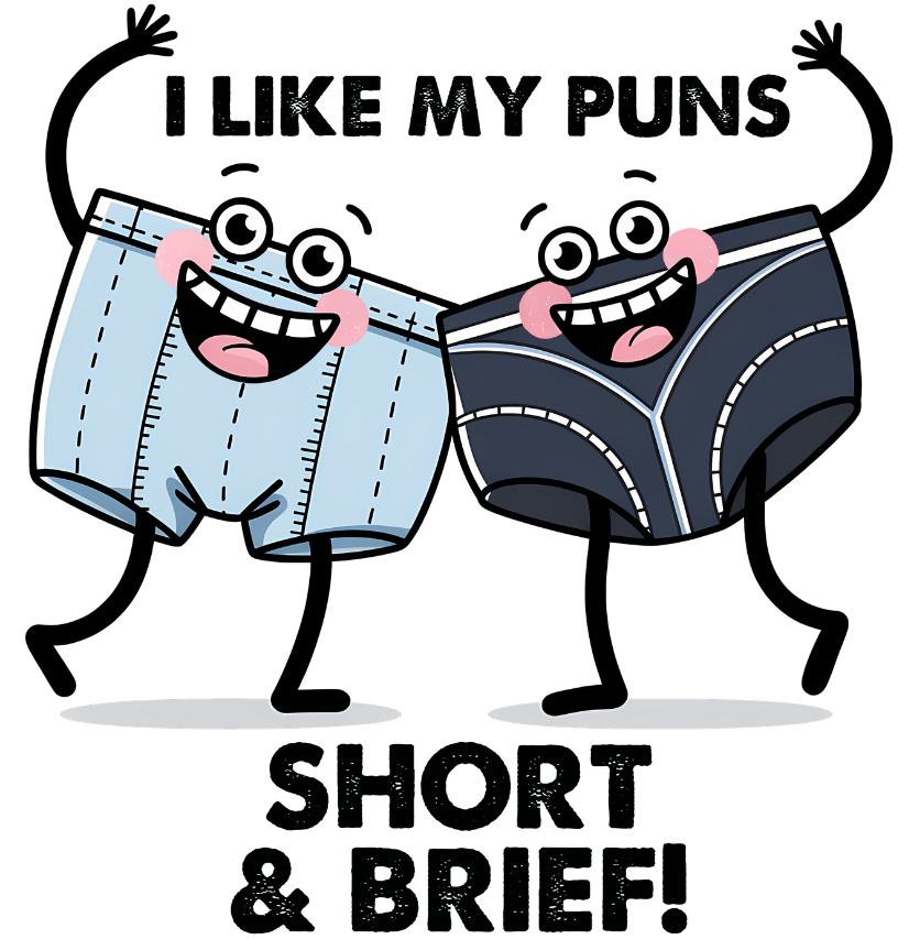 I Like My Puns Short &amp; Brief Vinyl Sticker Funny Saying Bookmark