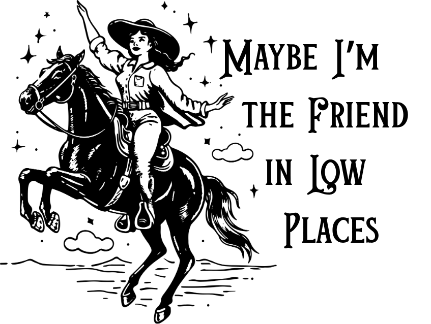Maybe I'm the Friend in Low Places Vinyl Sticker Funny Saying Bookmark