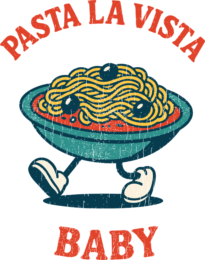 Pasta la Vista Baby Vinyl Sticker Funny Saying Bookmark