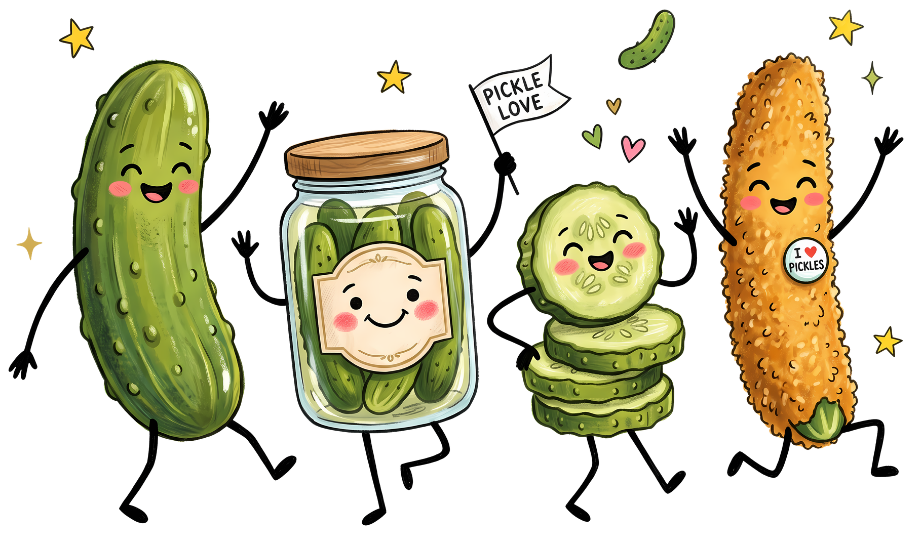 Pickle Parade Vinyl Sticker Funny Saying Bookmark