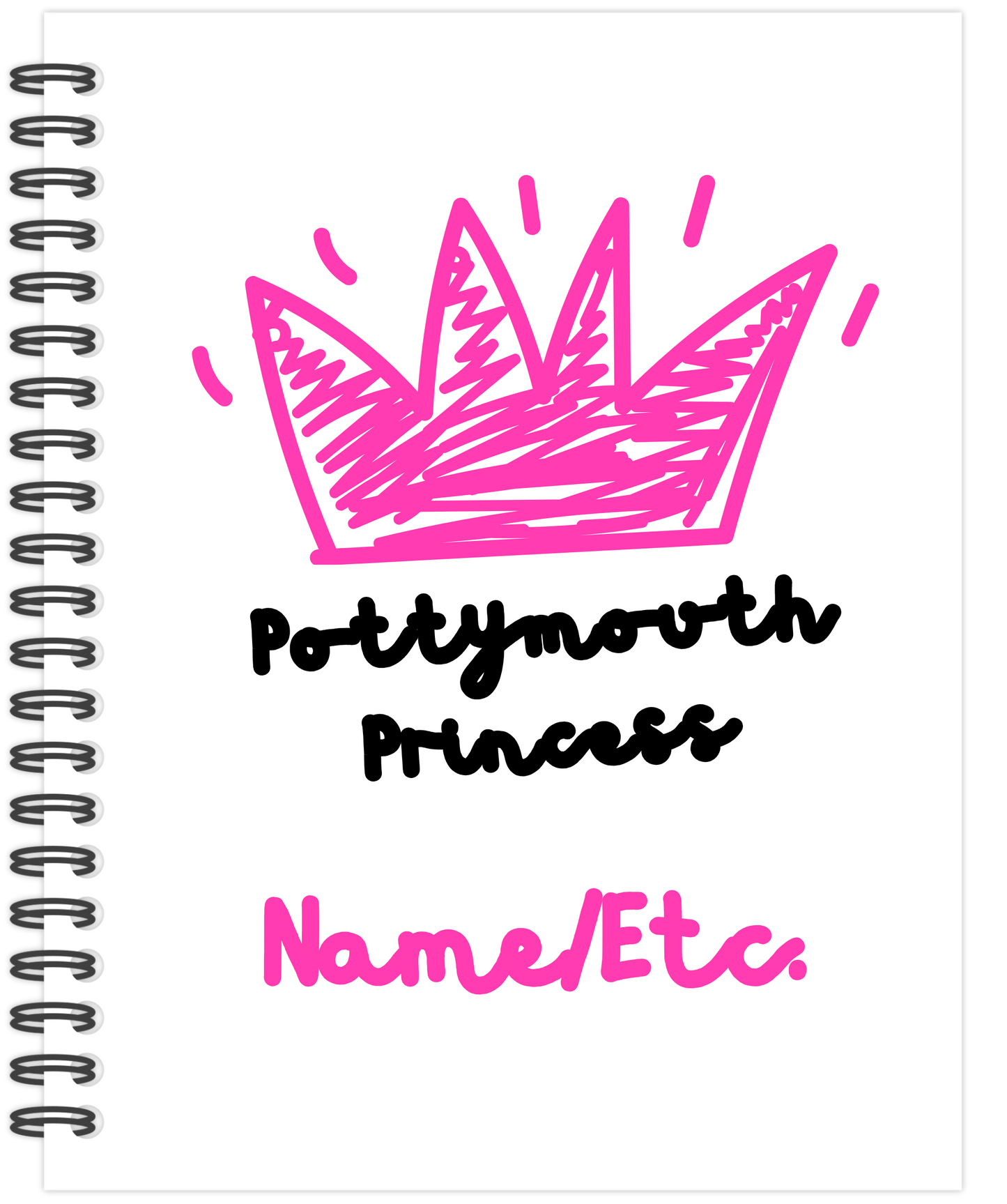 Pottymouth Princess Funny Saying Laminate Sticker Bookmark Journal Notebook Personalized