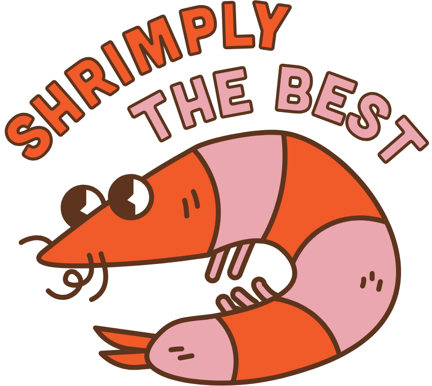 Shrimply the Best Vinyl Sticker Funny Saying Bookmark