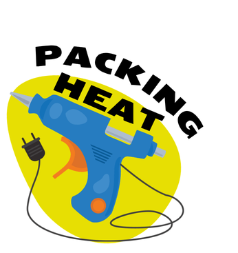 Packing Heat Glue Gun Vinyl Sticker Funny Saying Bookmark