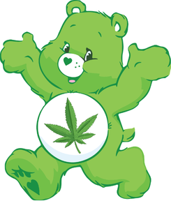 Green Care Bear Weed Vinyl Sticker Funny Saying Bookmark