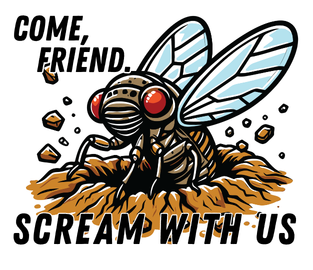 Come Friend Scream With Us Vinyl Sticker Funny Saying Bookmark
