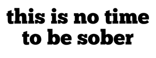 This Is No Time To Be Sober Vinyl Sticker Funny Saying Bookmark