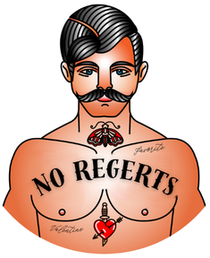 No Regerts Vinyl Sticker Funny Saying Bookmark