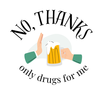 No Thanks Only Drugs For Me Vinyl Sticker Funny Saying Bookmark