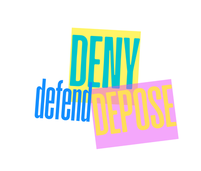 Deny Defend Depose Vinyl Sticker Funny Saying Bookmark