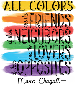 All Colors Are the Friends of Their Neighbors and the Lovers of Their Opposites Vinyl Sticker Funny Saying Bookmark
