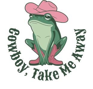 Cowboy Take Me Away Frog Vinyl Sticker Funny Saying Bookmark