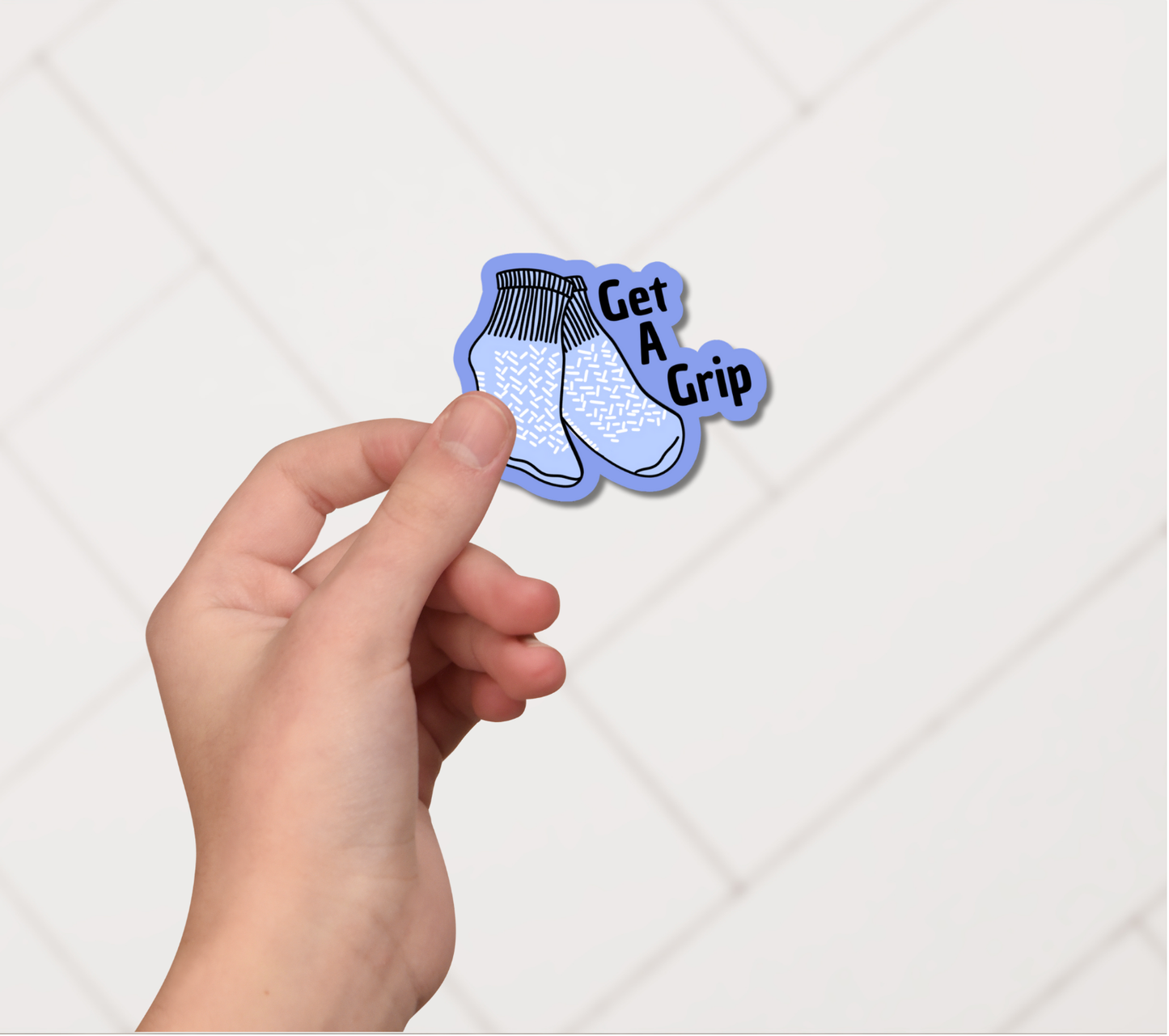 Get A Grip Funny Vinyl Sticker Bookmark