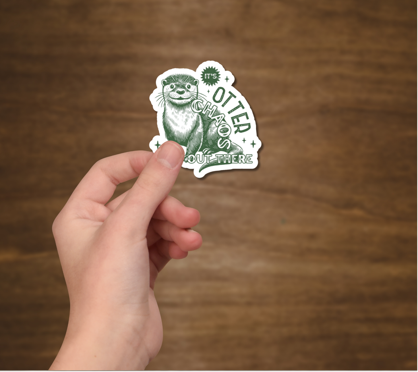 Otter Chaos Funny Vinyl Sticker Bookmark