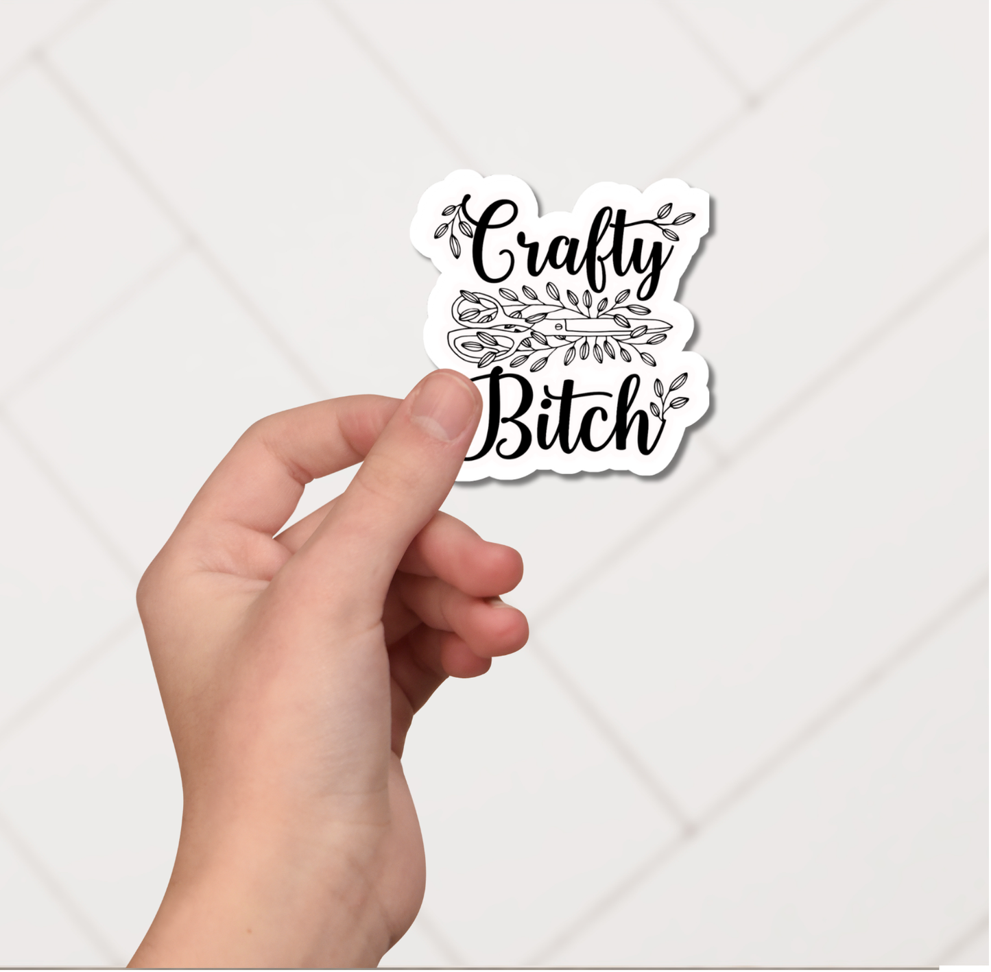Crafty Bitch Funny Vinyl Sticker Bookmark