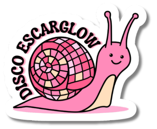 Disco Escarglow Glitter Sparkle Vinyl Sticker Bookmark