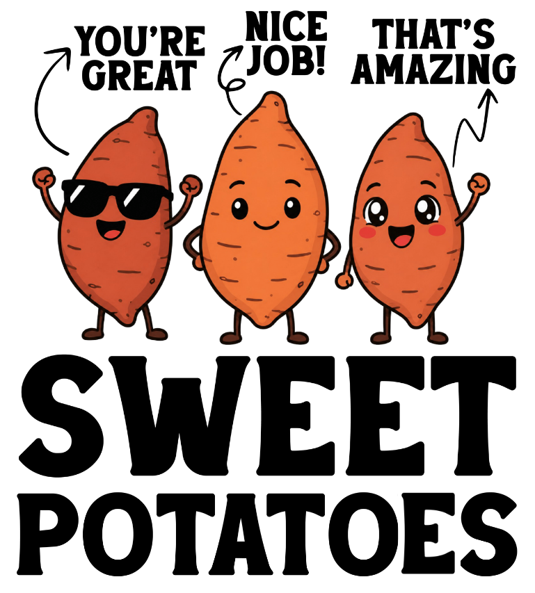 Sweet Potatoes Vinyl Sticker Funny Saying Bookmark