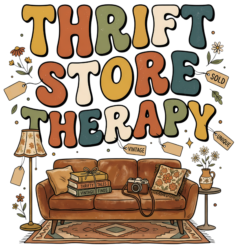 Thrift Store Therapy Vinyl Sticker Funny Saying Bookmark