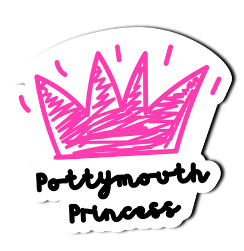 Pottymouth Princess Funny Saying Laminate Sticker Bookmark Journal Notebook Personalized